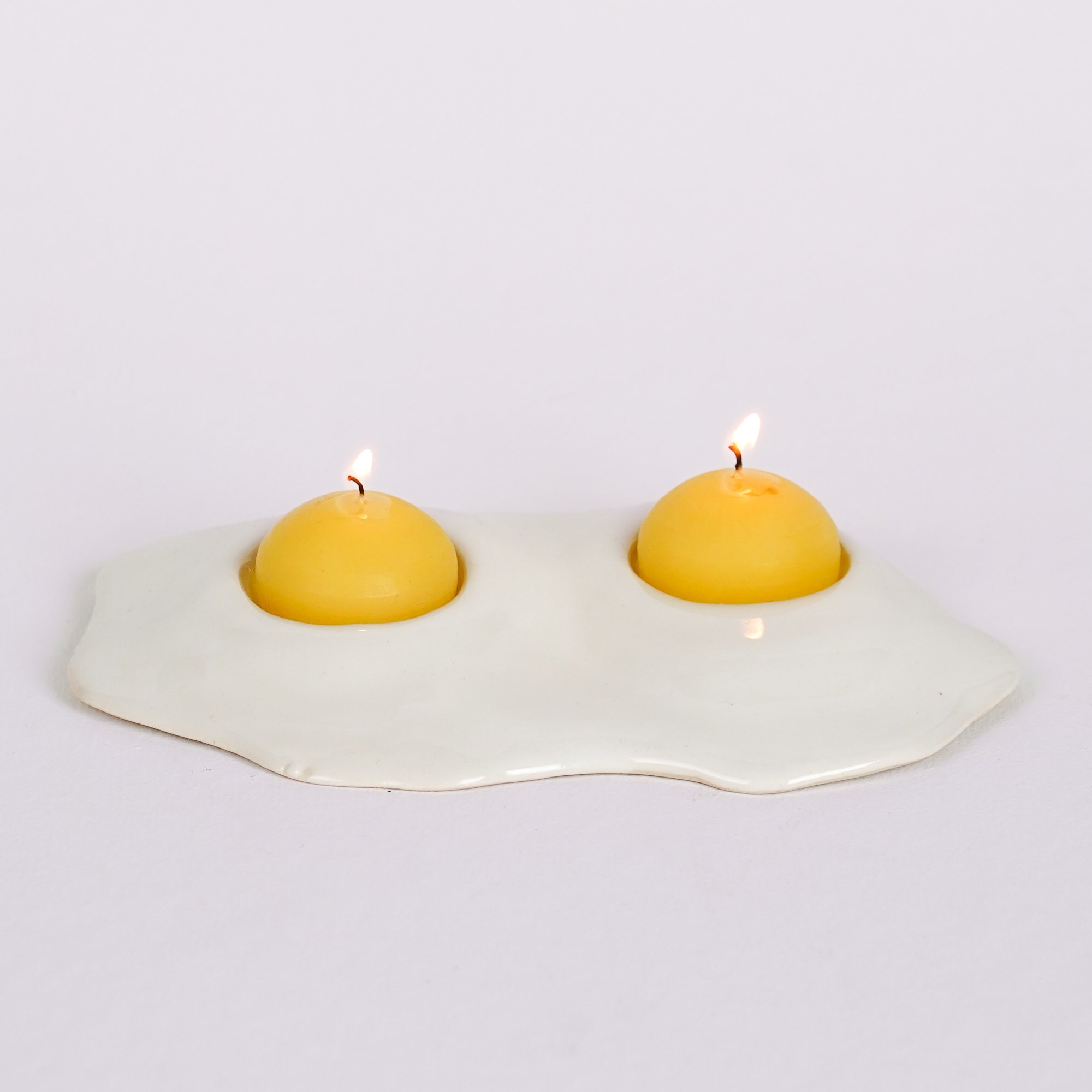 Ceramic Double Egg Tea Light Candle Holder — Collin Garrity